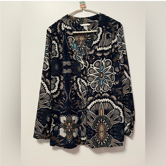 H&M Long Sleeve Lightweight Button Up Tunic- Size 10 - Picture 1 of 9